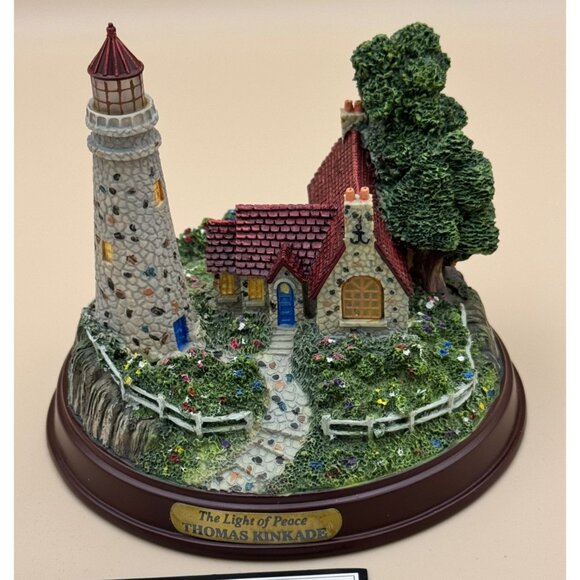 Thomas Kinkade Seaside Memories Lighted Lighthouse The Light Of Peace - Picture 6 of 16